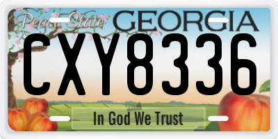 GA license plate CXY8336