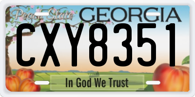 GA license plate CXY8351
