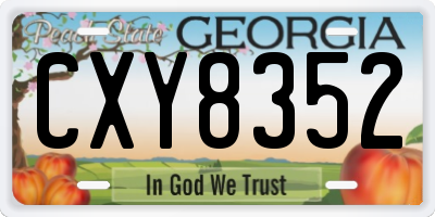 GA license plate CXY8352