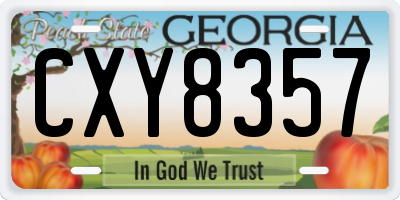 GA license plate CXY8357