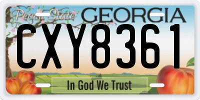 GA license plate CXY8361