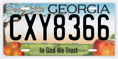 GA license plate CXY8366