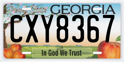 GA license plate CXY8367