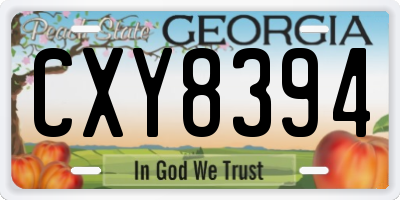 GA license plate CXY8394