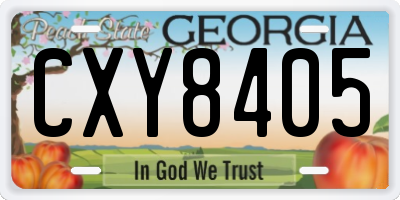 GA license plate CXY8405