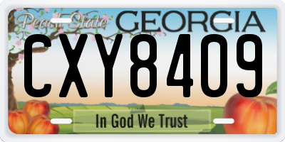GA license plate CXY8409