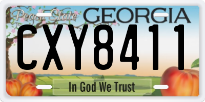 GA license plate CXY8411