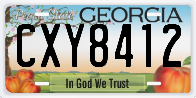 GA license plate CXY8412