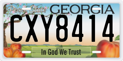 GA license plate CXY8414