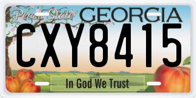 GA license plate CXY8415