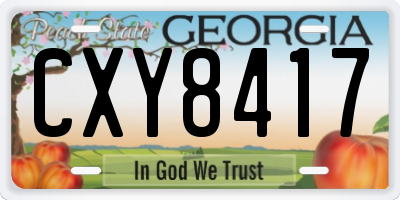 GA license plate CXY8417