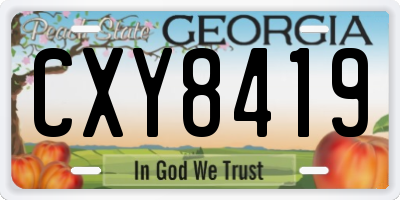 GA license plate CXY8419