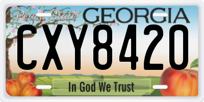 GA license plate CXY8420