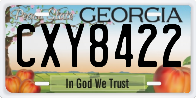 GA license plate CXY8422