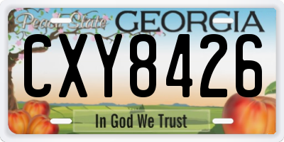 GA license plate CXY8426