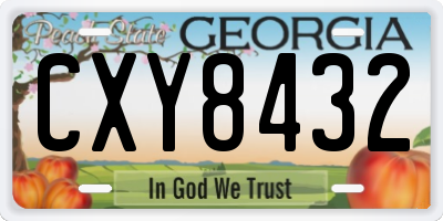 GA license plate CXY8432