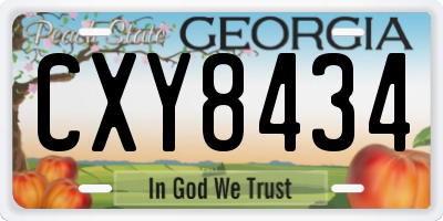 GA license plate CXY8434