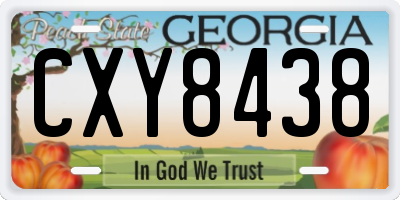 GA license plate CXY8438