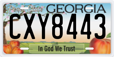 GA license plate CXY8443