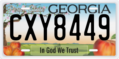 GA license plate CXY8449