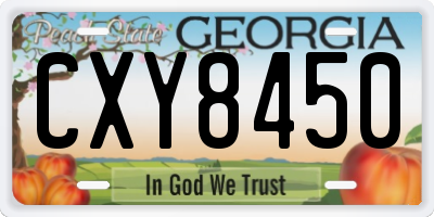 GA license plate CXY8450