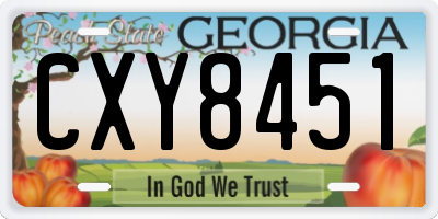 GA license plate CXY8451