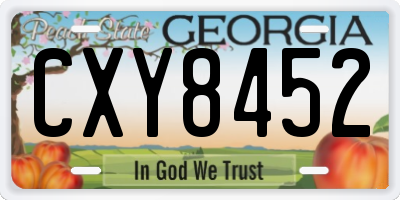 GA license plate CXY8452