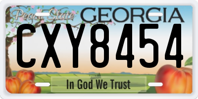 GA license plate CXY8454
