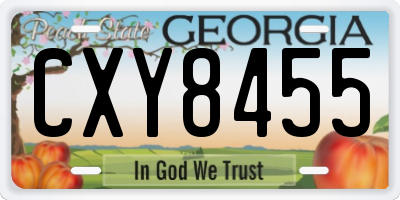 GA license plate CXY8455