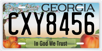GA license plate CXY8456