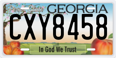 GA license plate CXY8458