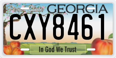 GA license plate CXY8461