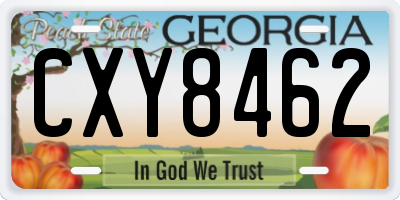 GA license plate CXY8462