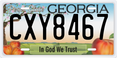 GA license plate CXY8467