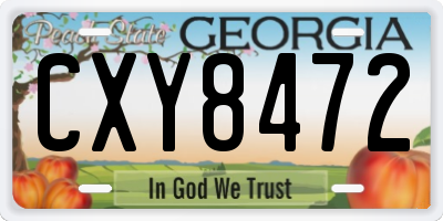 GA license plate CXY8472