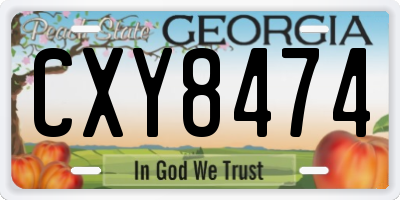 GA license plate CXY8474