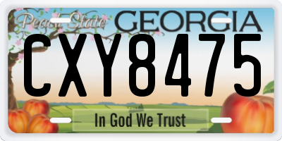 GA license plate CXY8475
