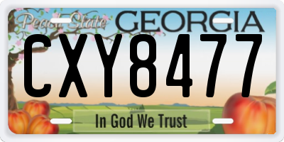 GA license plate CXY8477
