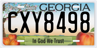GA license plate CXY8498