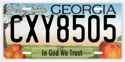 GA license plate CXY8505