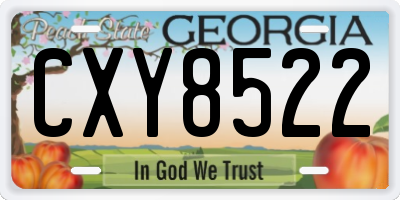 GA license plate CXY8522