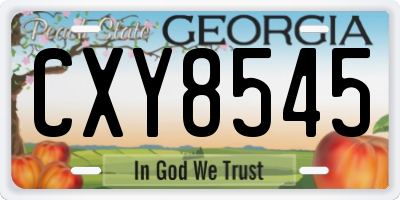GA license plate CXY8545