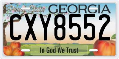 GA license plate CXY8552