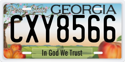 GA license plate CXY8566