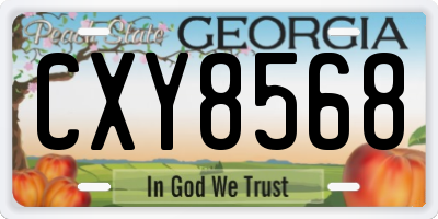 GA license plate CXY8568