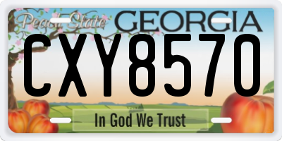 GA license plate CXY8570