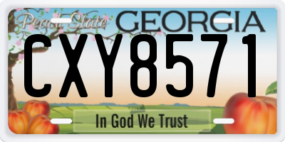 GA license plate CXY8571