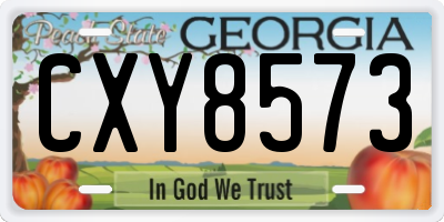 GA license plate CXY8573