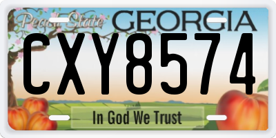 GA license plate CXY8574