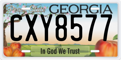 GA license plate CXY8577